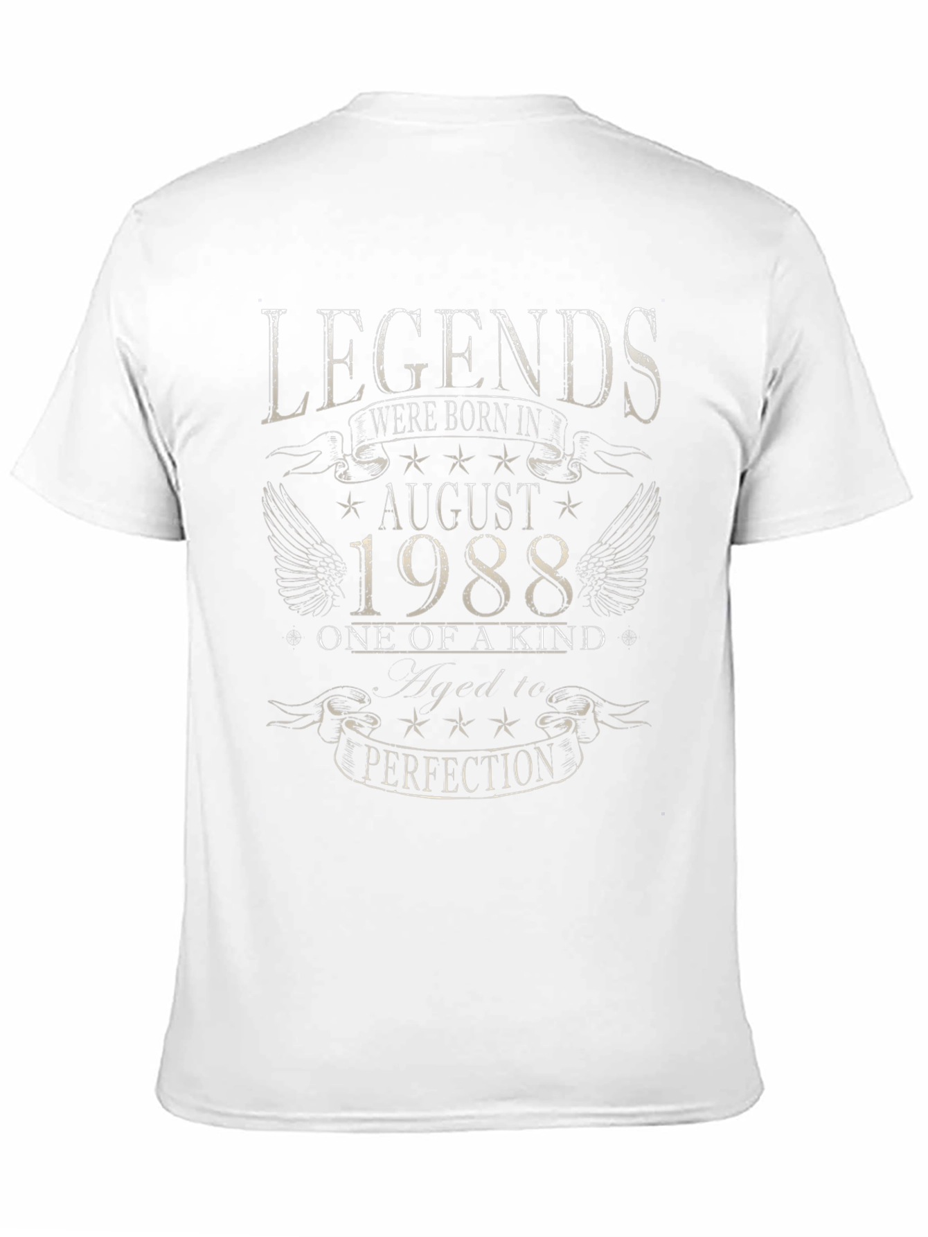 Legends Born in August 1988 Black Graphic T-Shirt