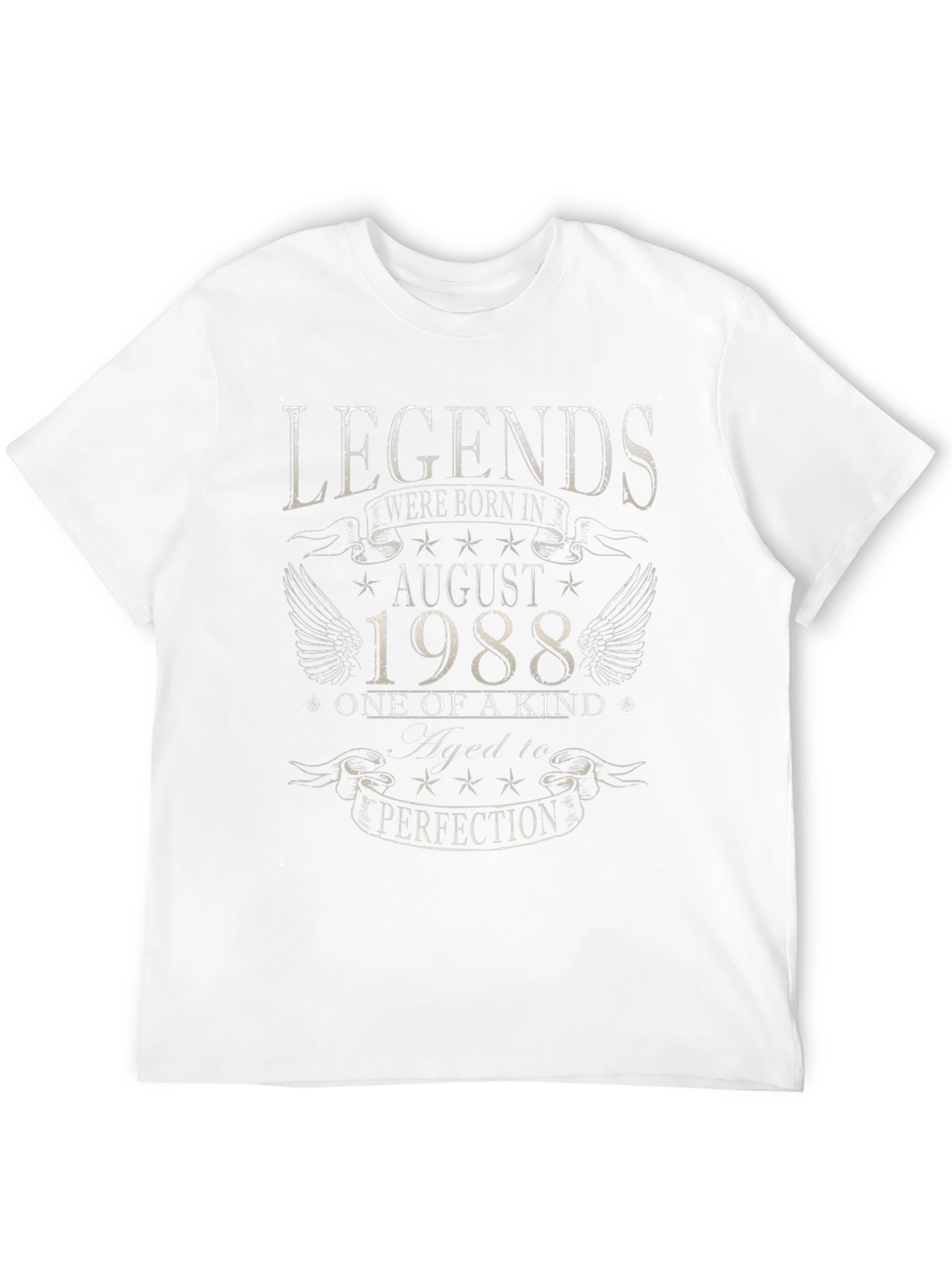 Legends Born in August 1988 Black Graphic T-Shirt