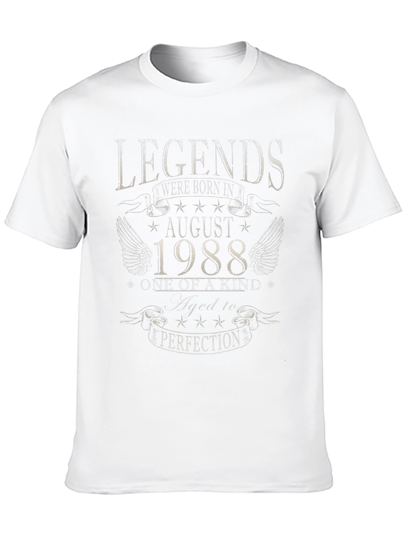 Legends Born in August 1988 Black Graphic T-Shirt
