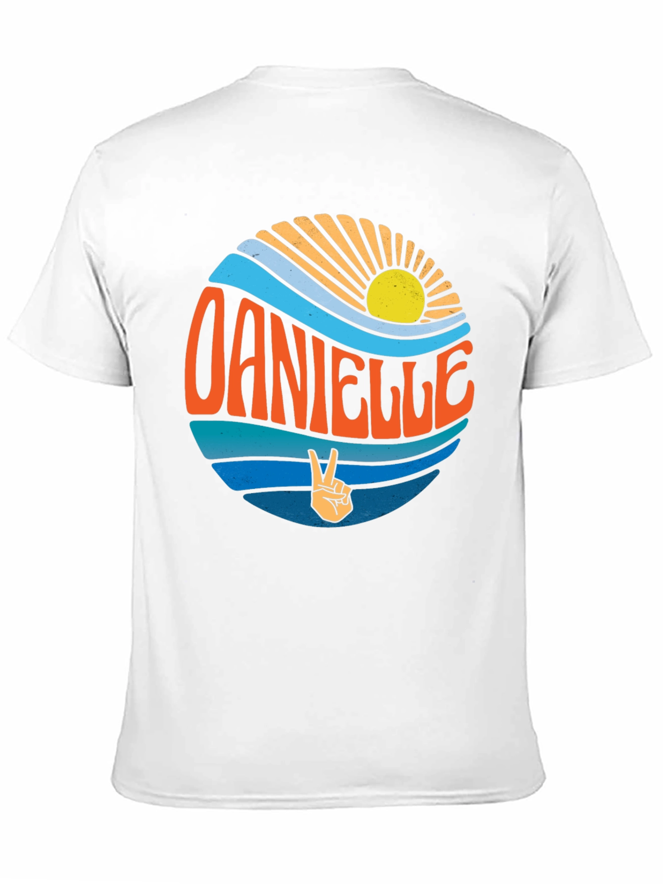Danielle Peace Sign T-Shirt - Retro Beach Vibes