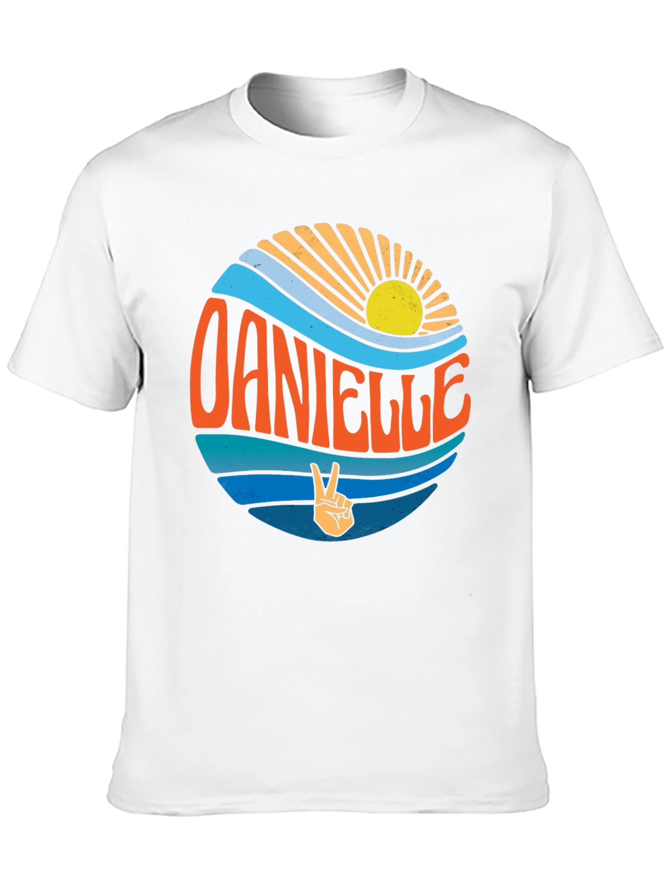 Danielle Peace Sign T-Shirt - Retro Beach Vibes