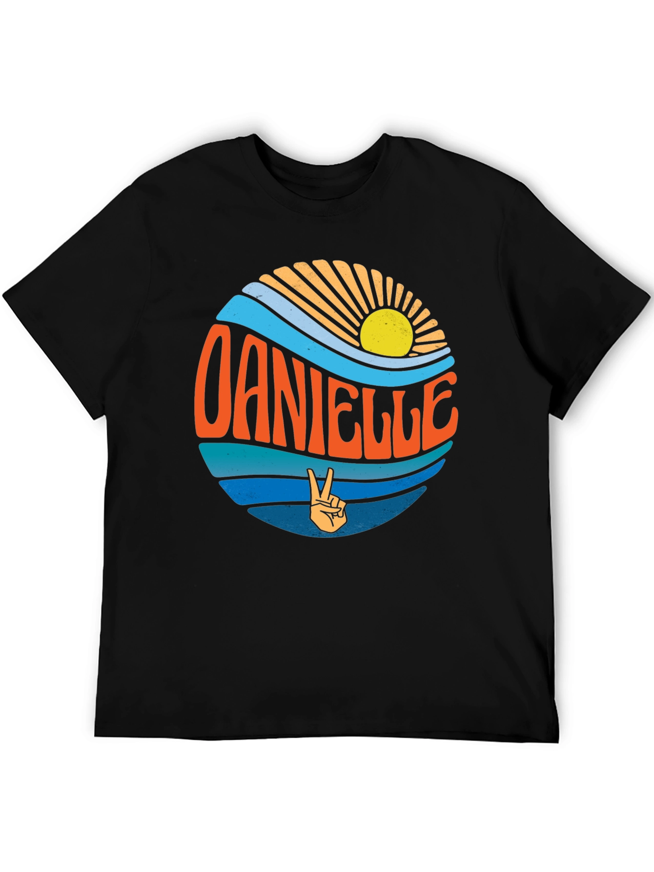 Danielle Peace Sign T-Shirt - Retro Beach Vibes