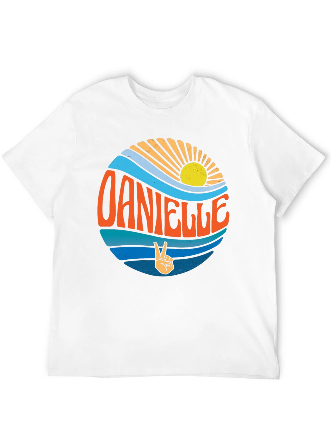Danielle Peace Sign T-Shirt - Retro Beach Vibes