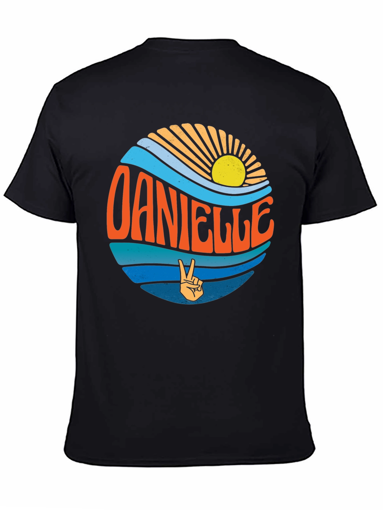 Danielle Peace Sign T-Shirt - Retro Beach Vibes