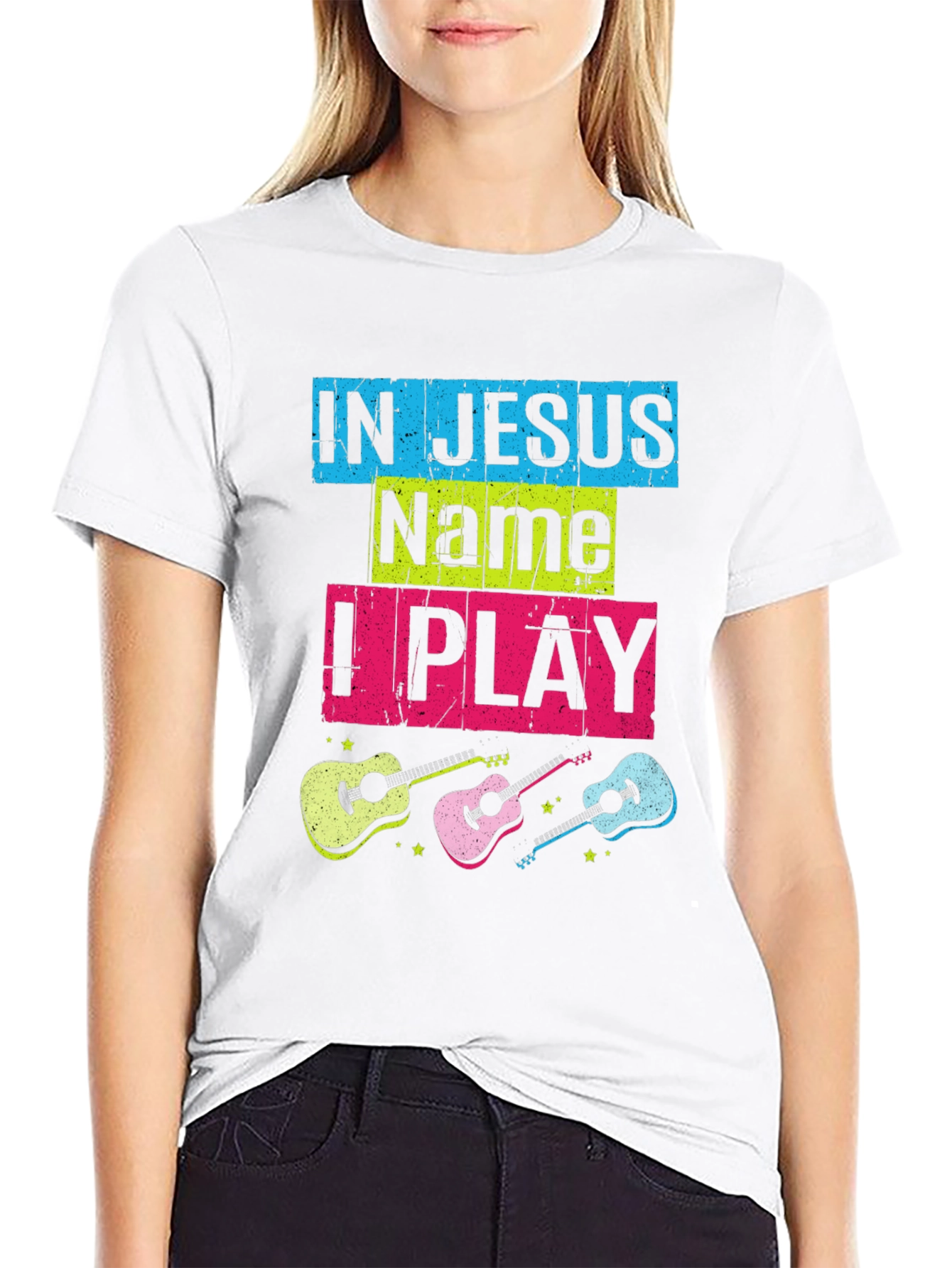 In Jesus Name I Play Guitar T-Shirt