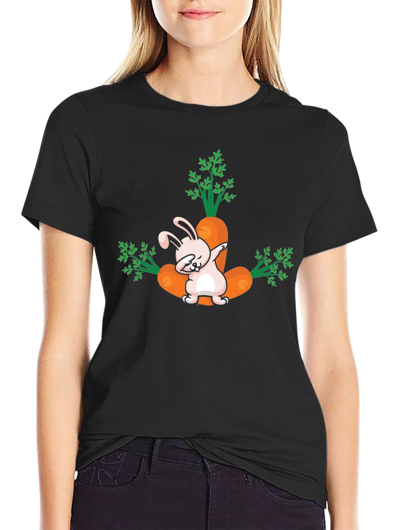 Dabbing Easter Bunny with Carrots T-Shirt