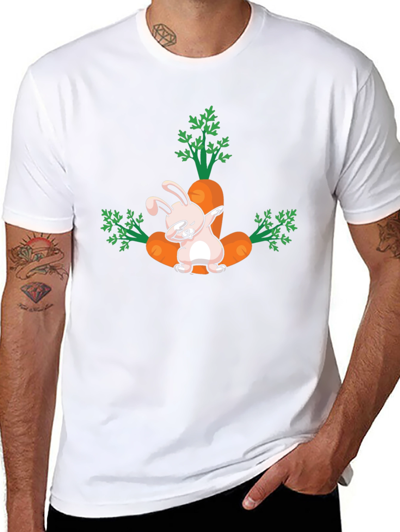 Dabbing Easter Bunny with Carrots T-Shirt