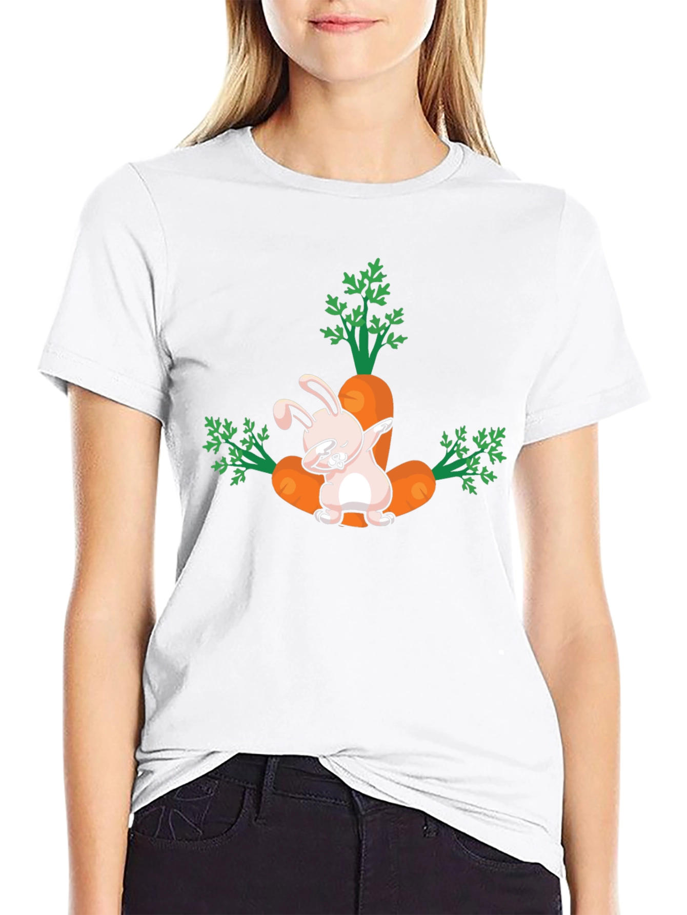 Dabbing Easter Bunny with Carrots T-Shirt