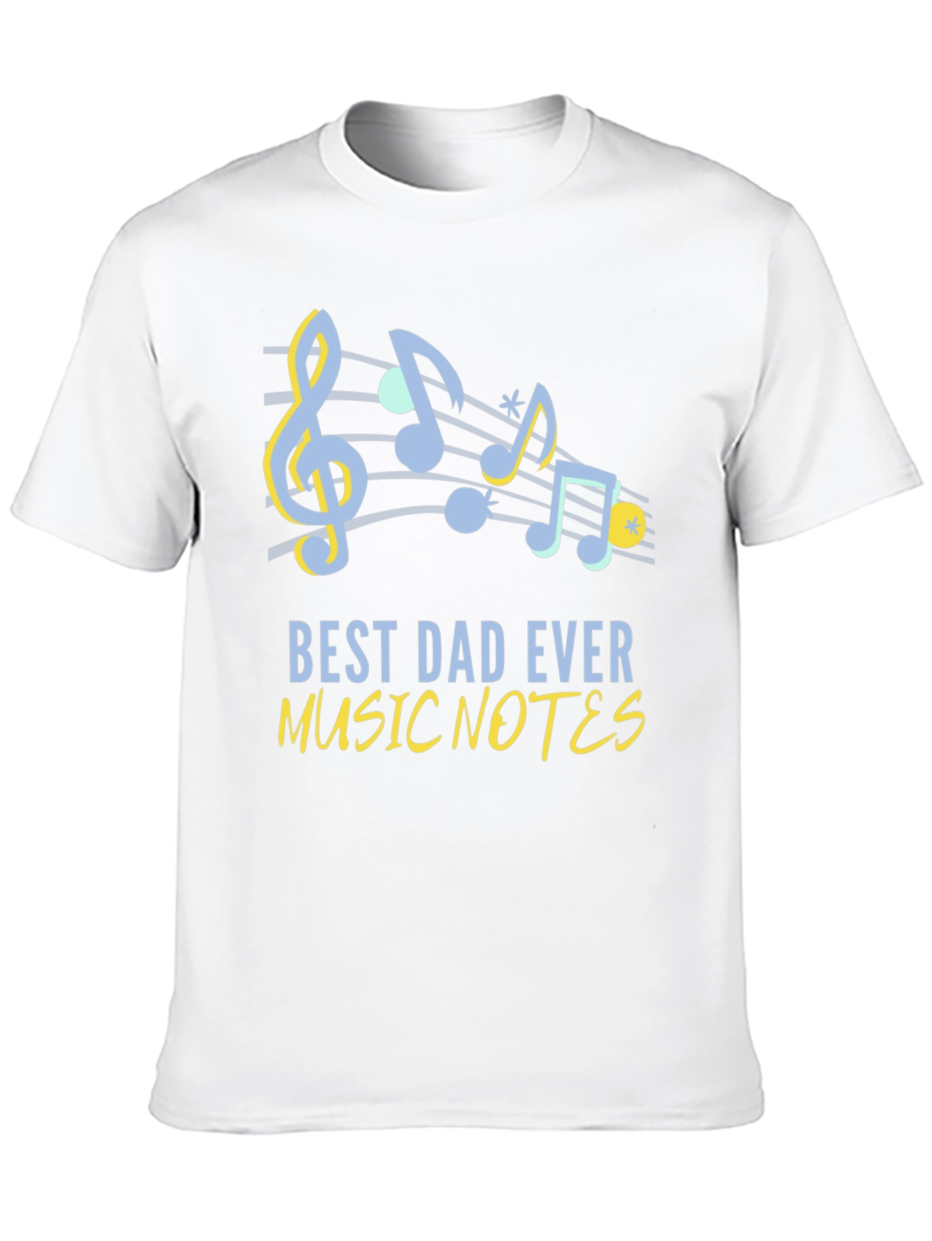 Best Dad Ever Music Notes Graphic Tee - Black