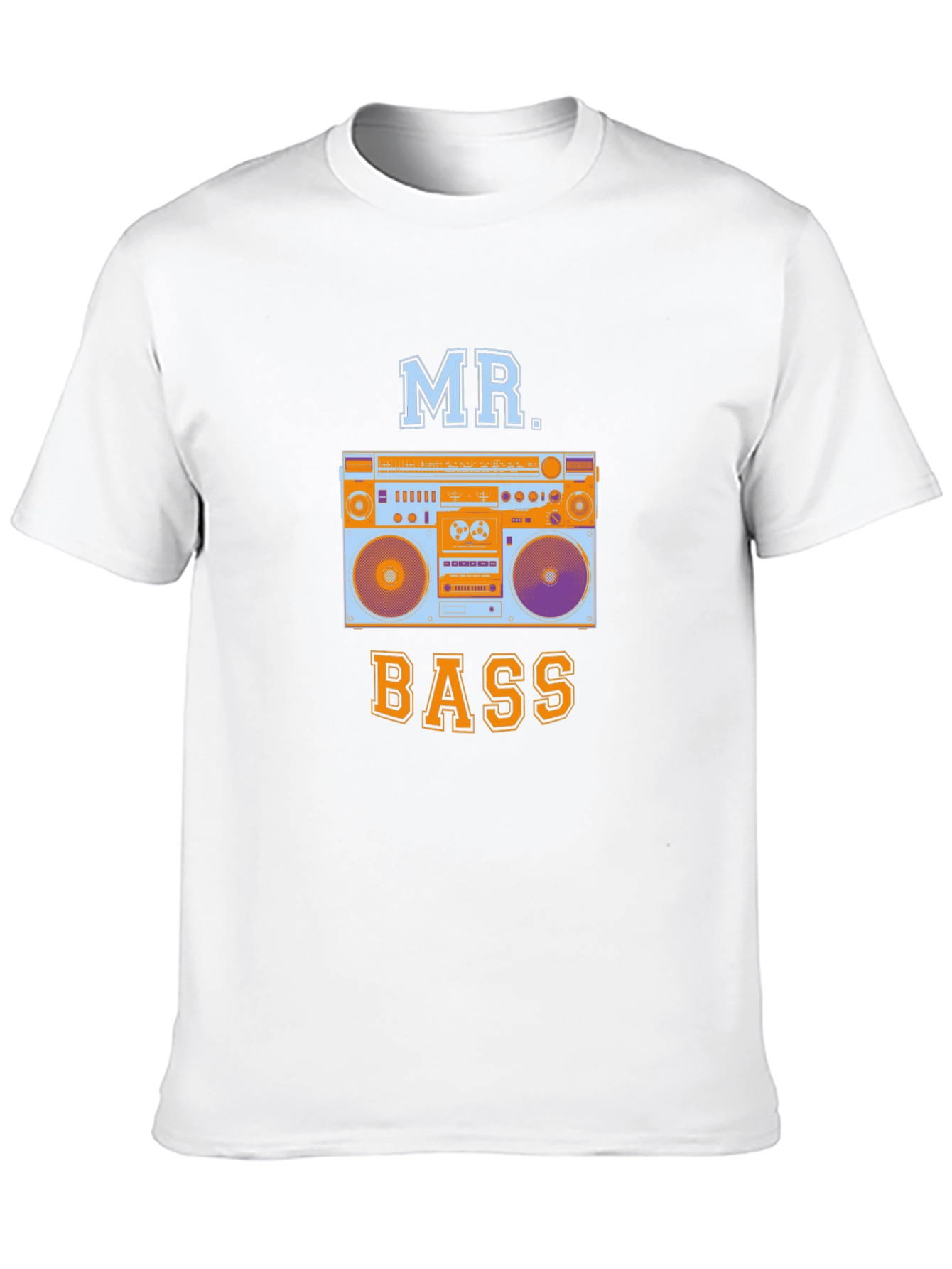 Mr. Bass Boombox Graphic T-Shirt - Cool Retro Design
