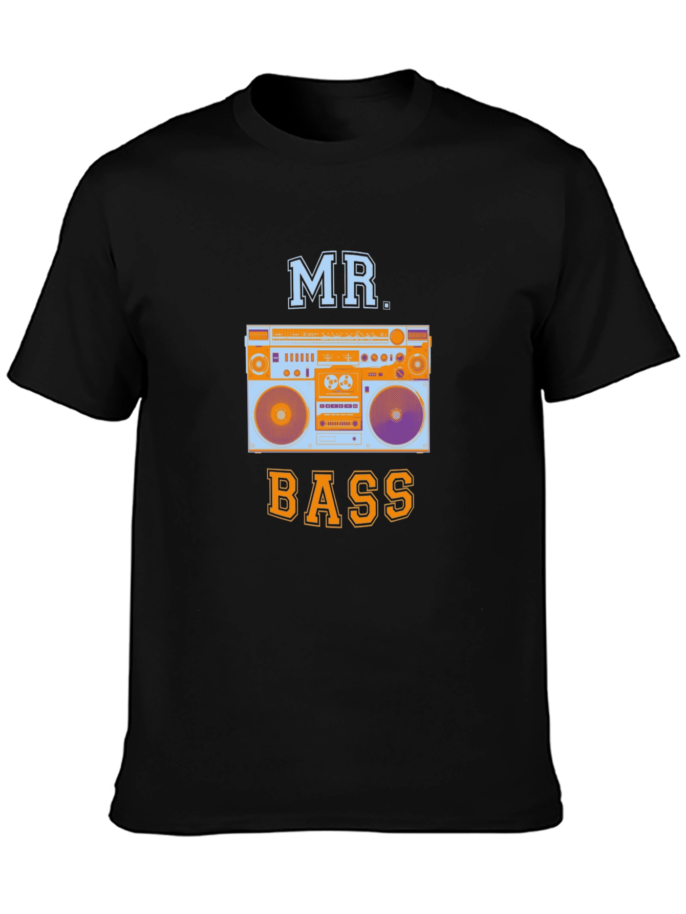 Mr. Bass Boombox Graphic T-Shirt - Cool Retro Design