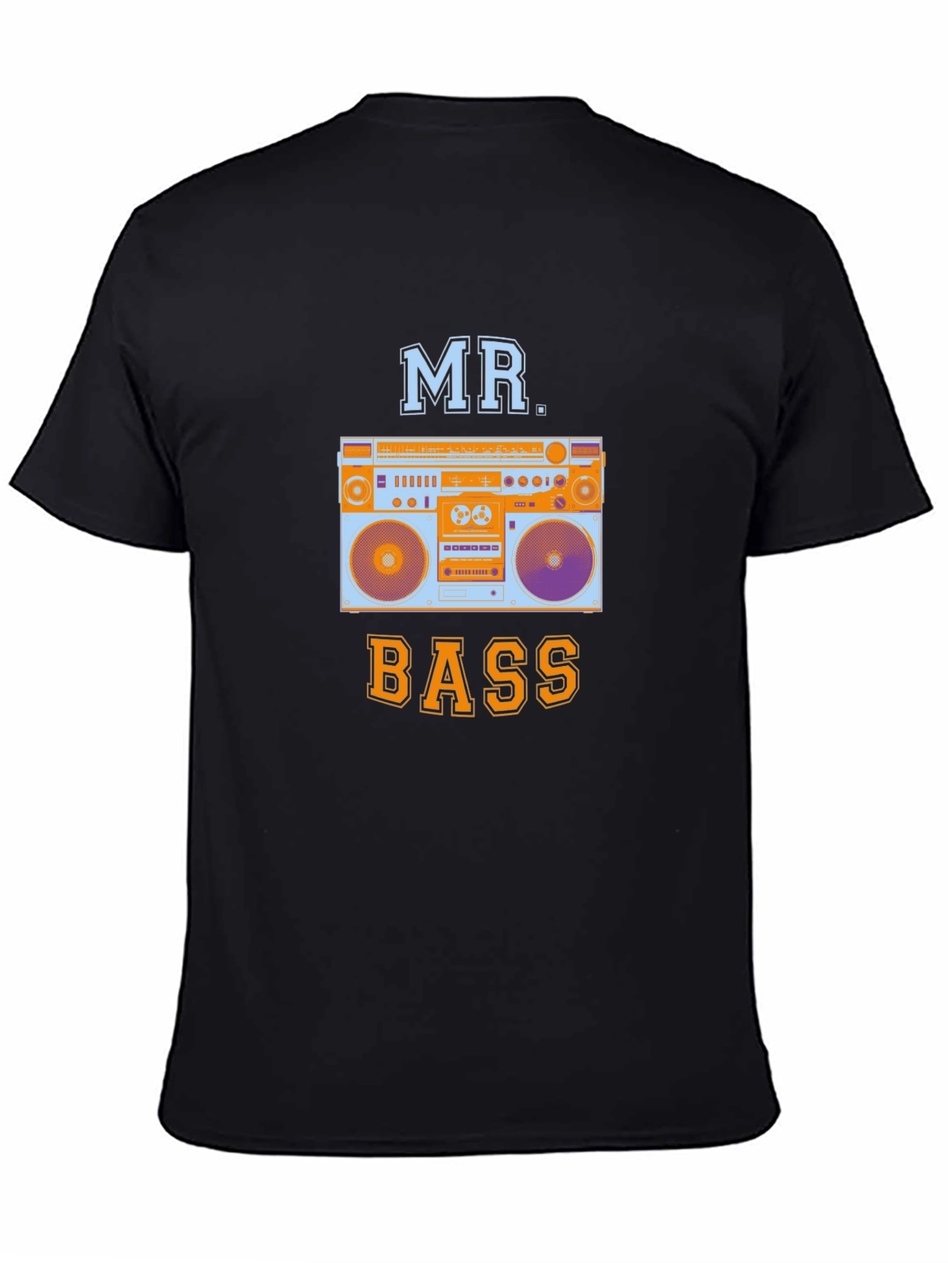 Mr. Bass Boombox Graphic T-Shirt - Cool Retro Design