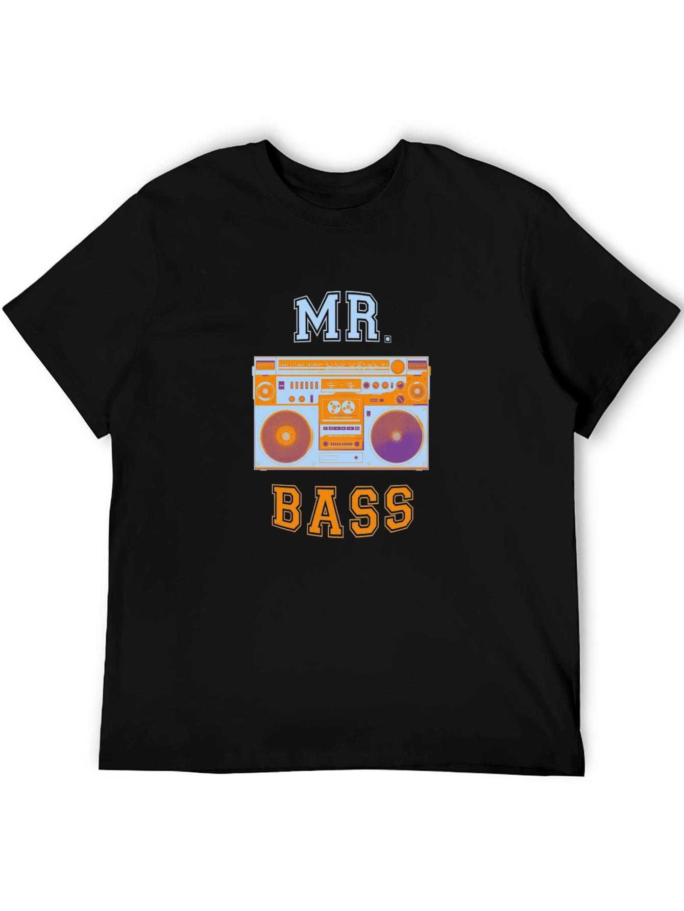 Mr. Bass Boombox Graphic T-Shirt - Cool Retro Design