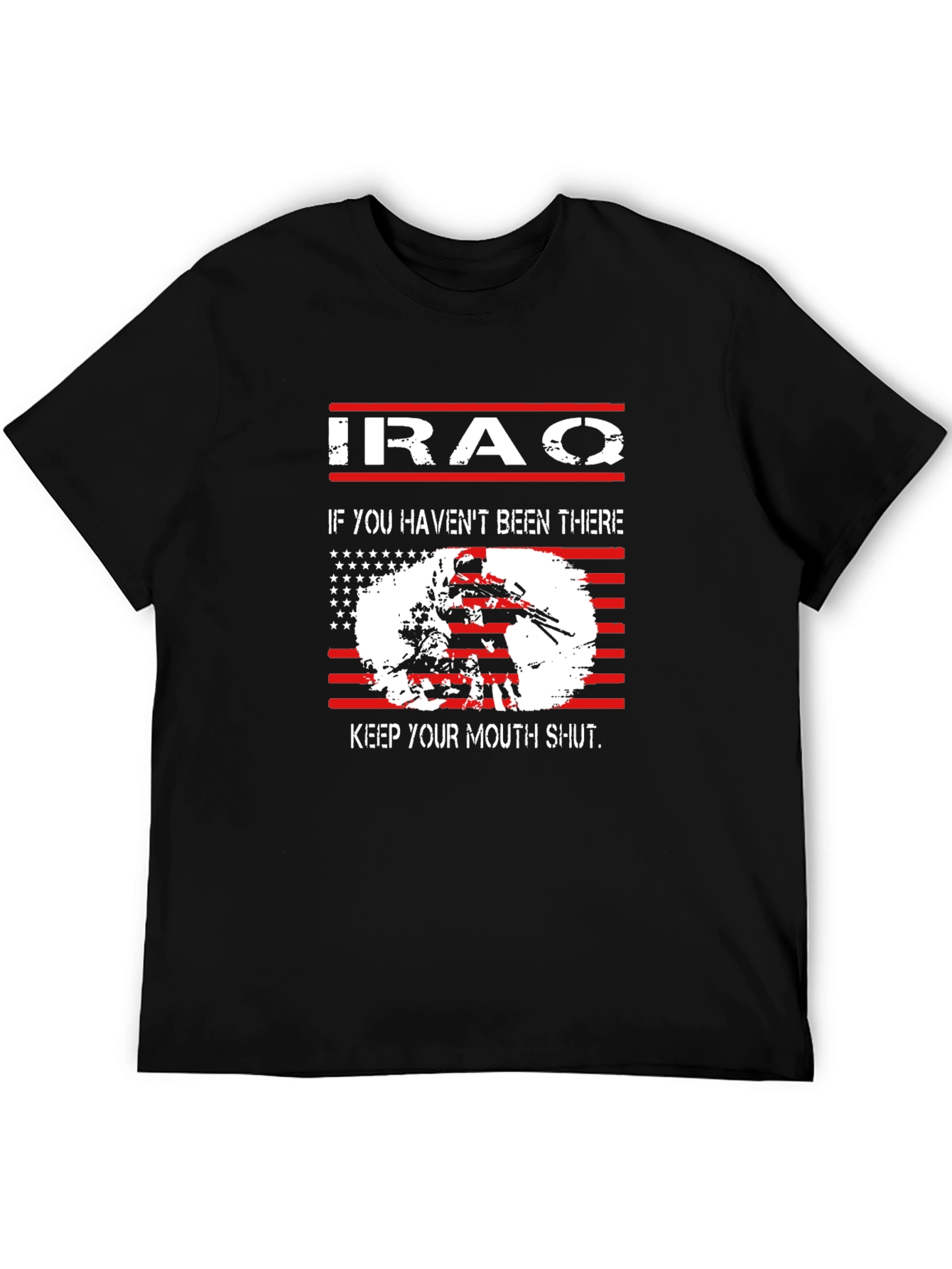 Iraq Veteran Graphic T-Shirt - Keep Your Mouth Shut