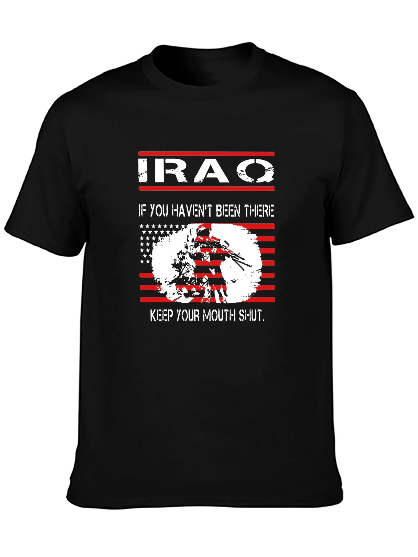 Iraq Veteran Graphic T-Shirt - Keep Your Mouth Shut