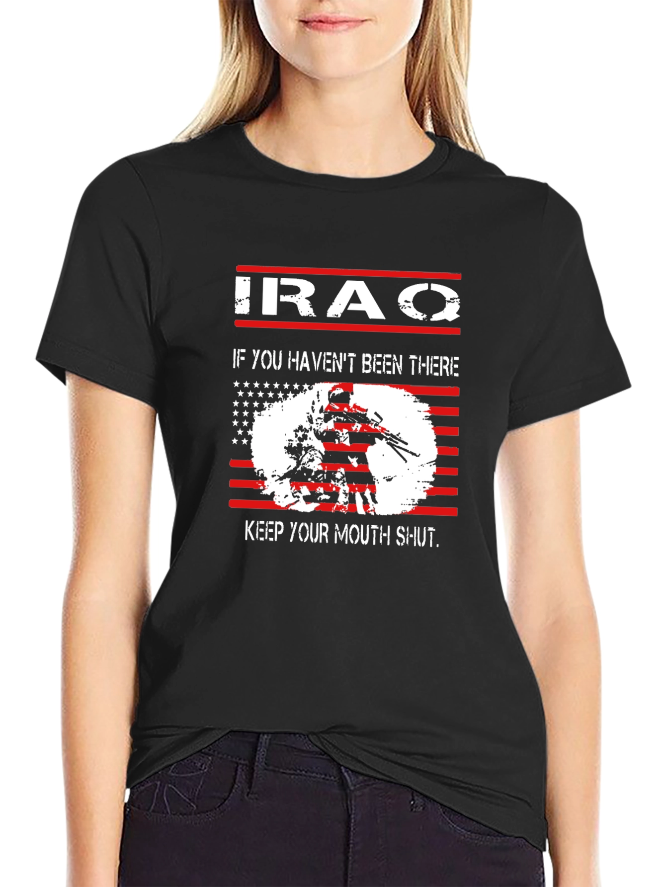 Iraq Veteran Graphic T-Shirt - Keep Your Mouth Shut