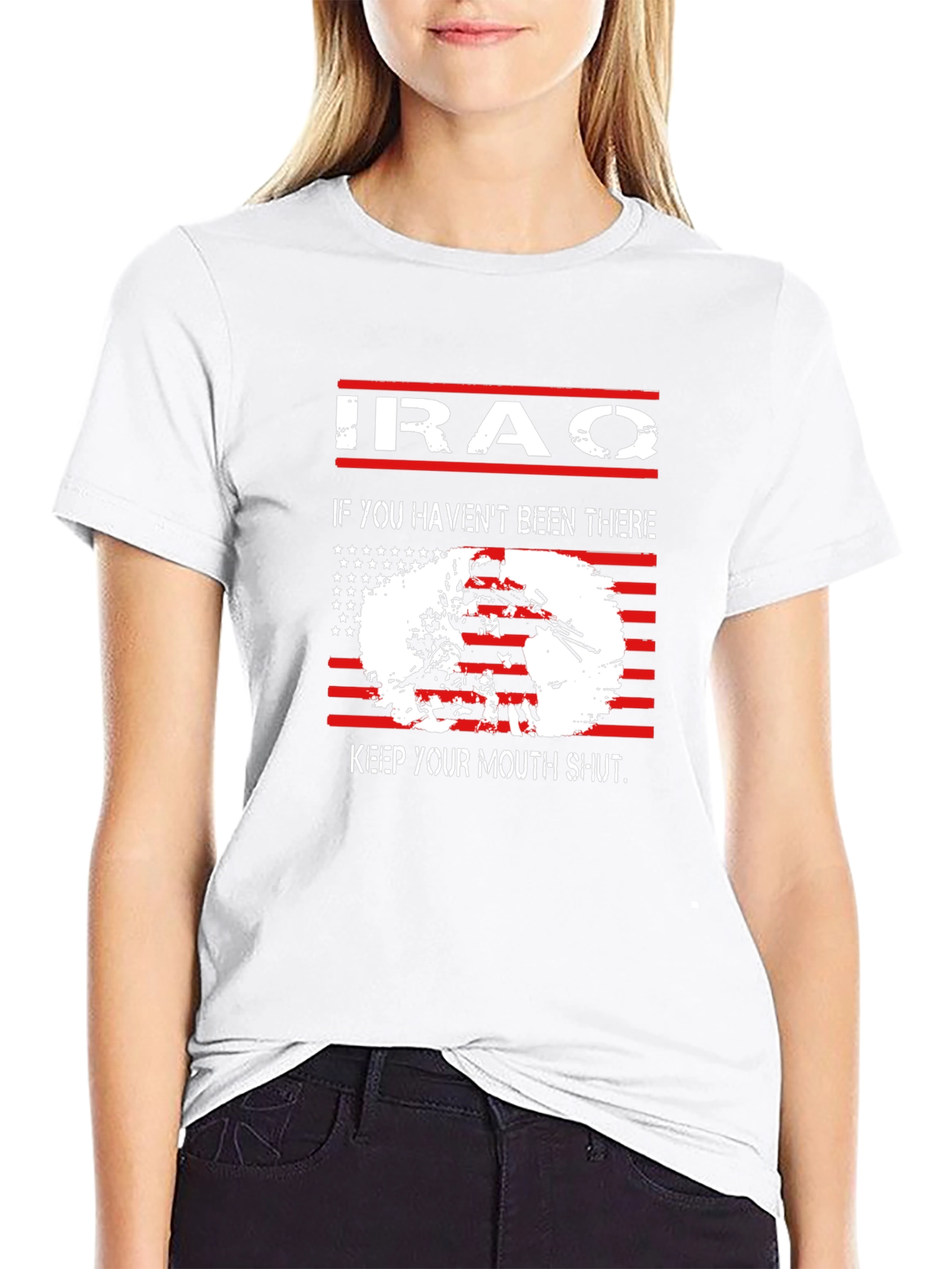 Iraq Veteran Graphic T-Shirt - Keep Your Mouth Shut