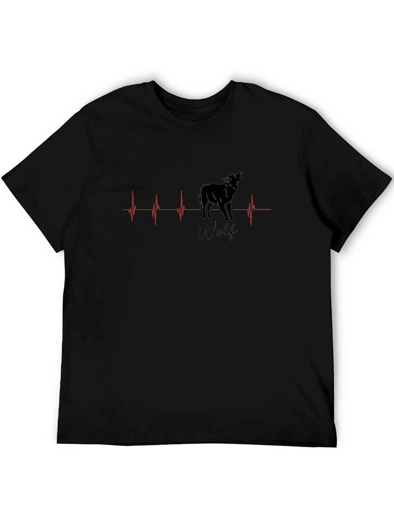 Wolf Heartbeat Graphic Tee - Black