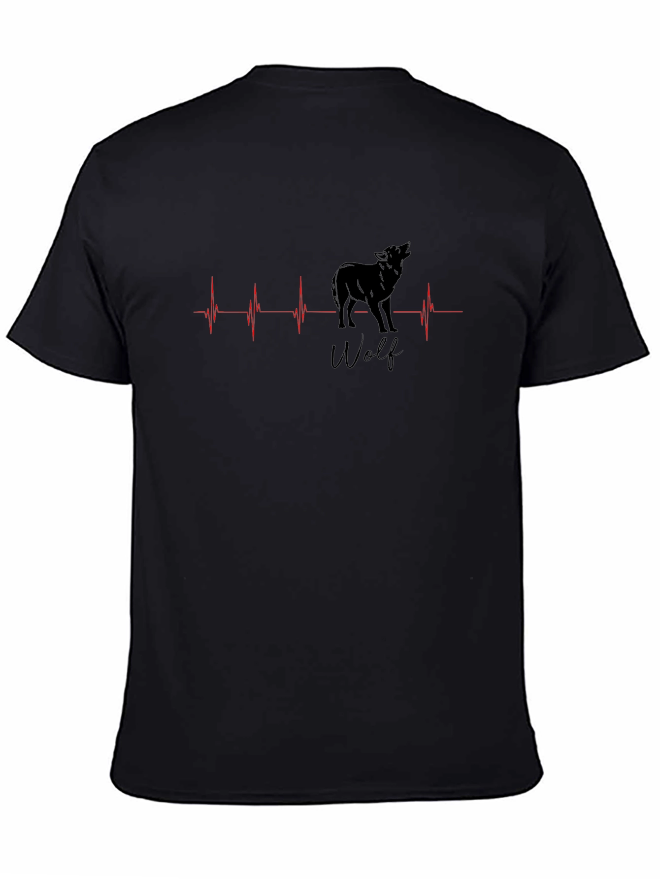 Wolf Heartbeat Graphic Tee - Black