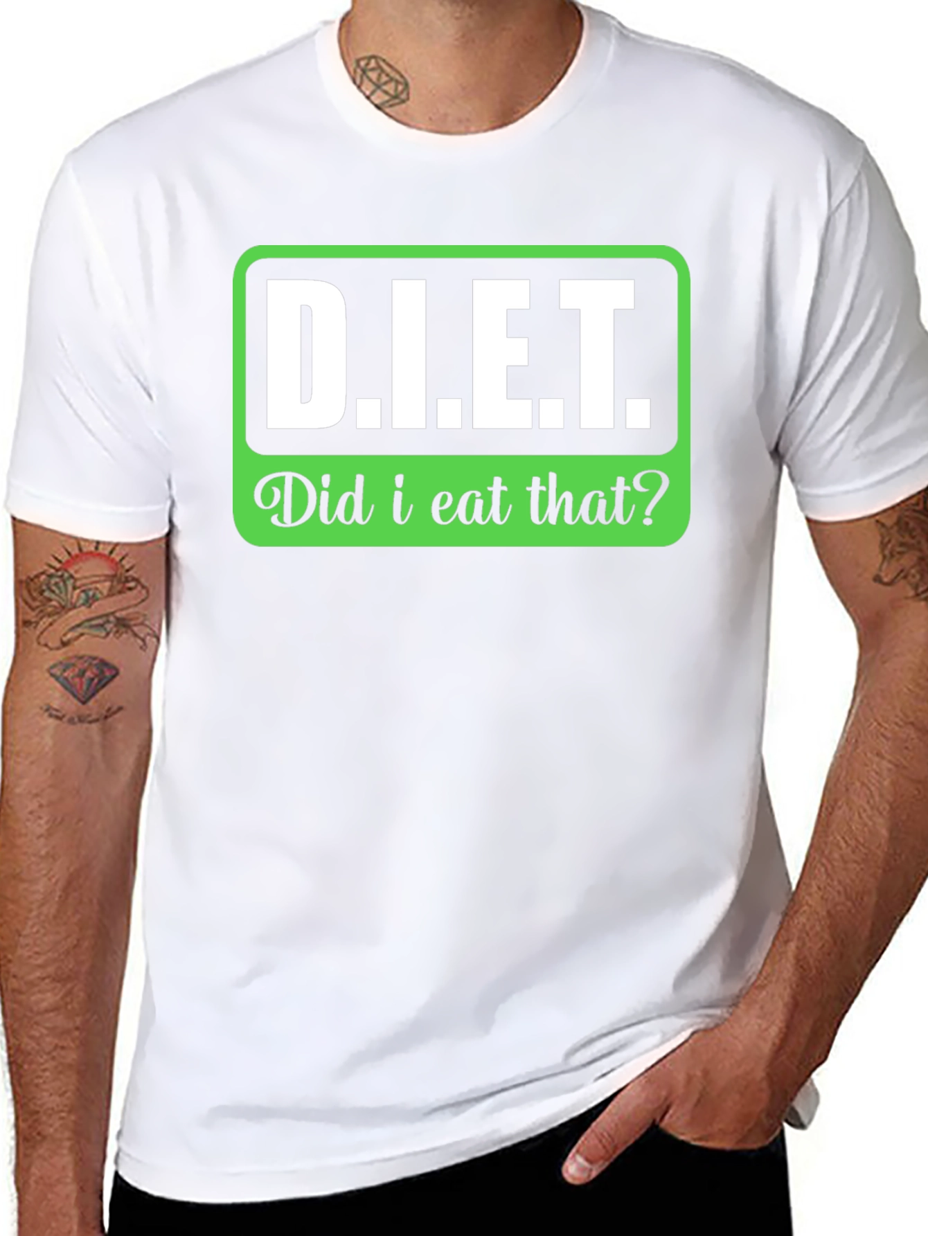 DIET Did I Eat That? Funny Slogan T-Shirt