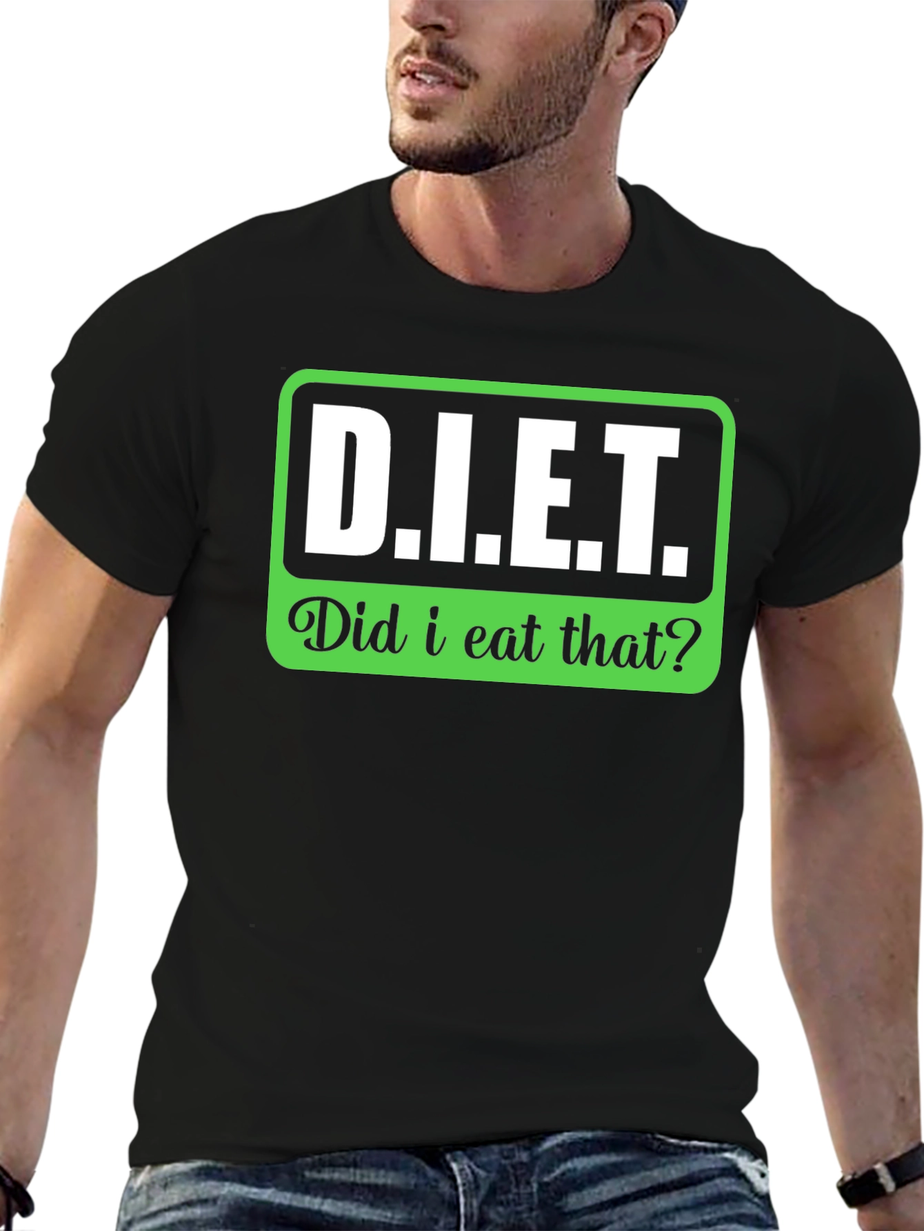 DIET Did I Eat That? Funny Slogan T-Shirt