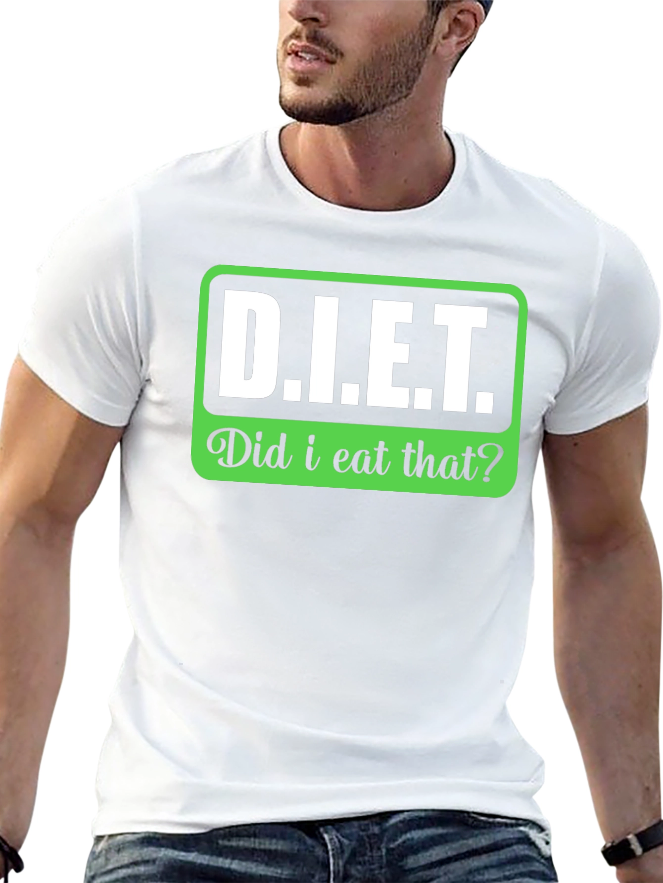 DIET Did I Eat That? Funny Slogan T-Shirt