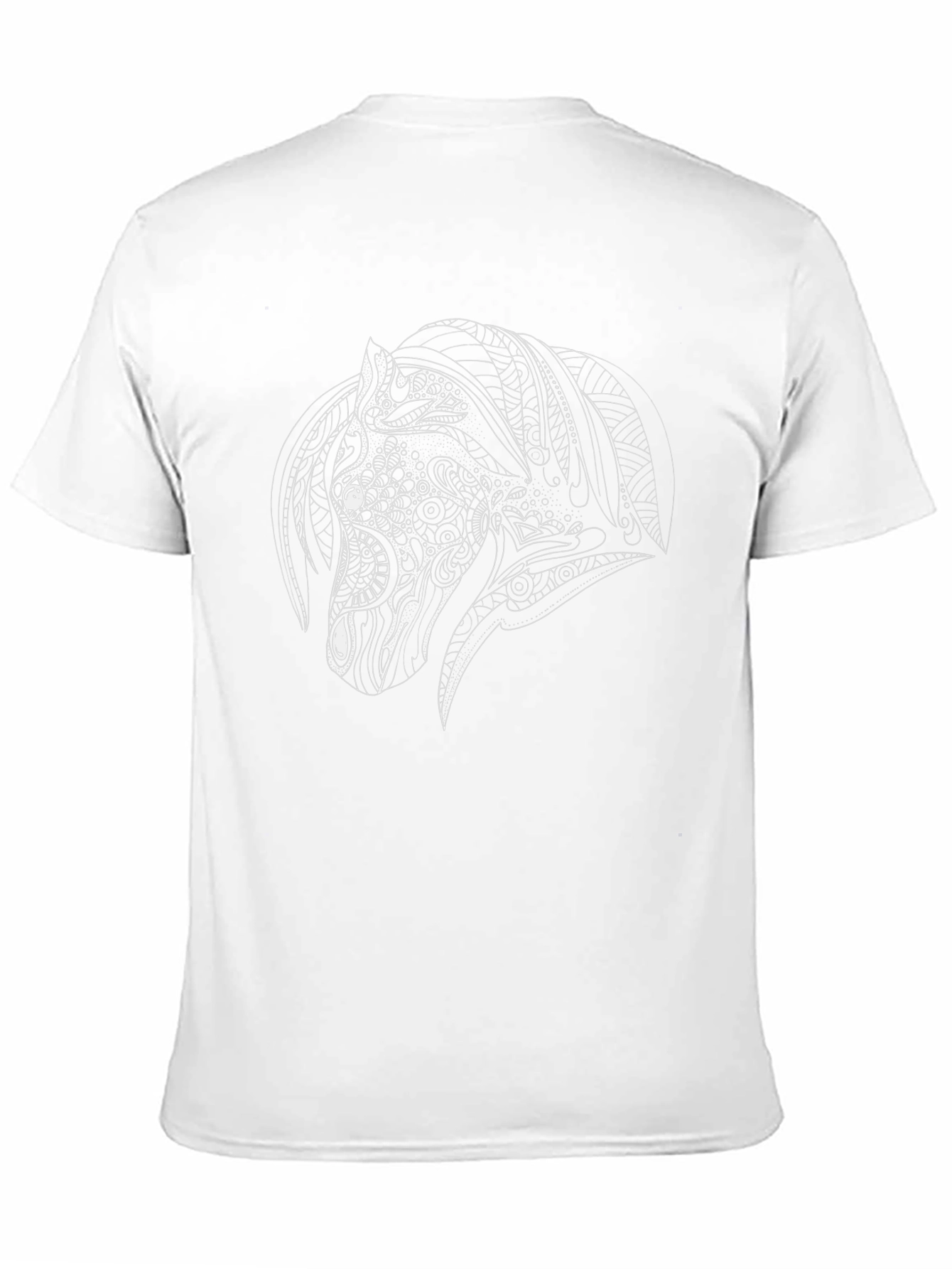 Black T-Shirt with White Horse Design