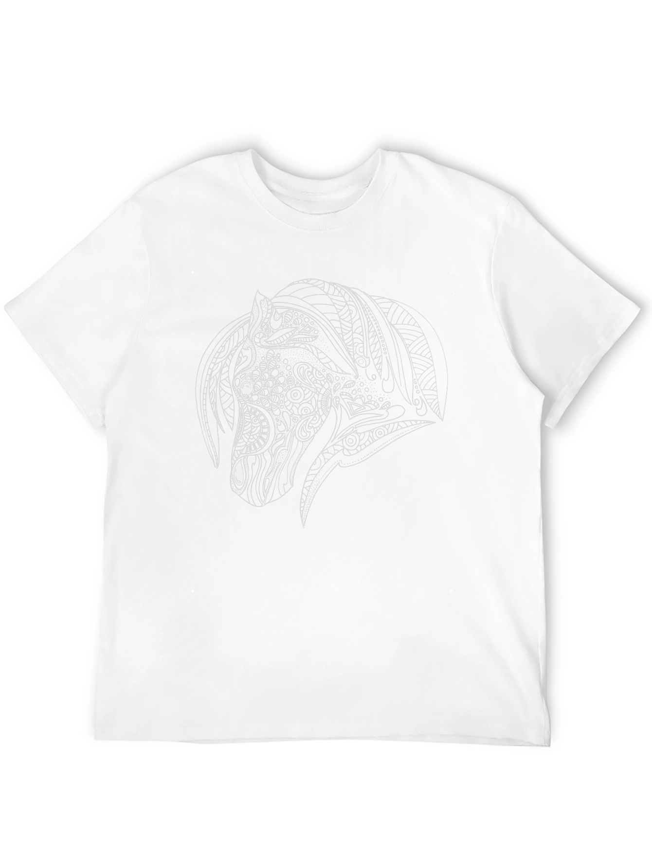 Black T-Shirt with White Horse Design