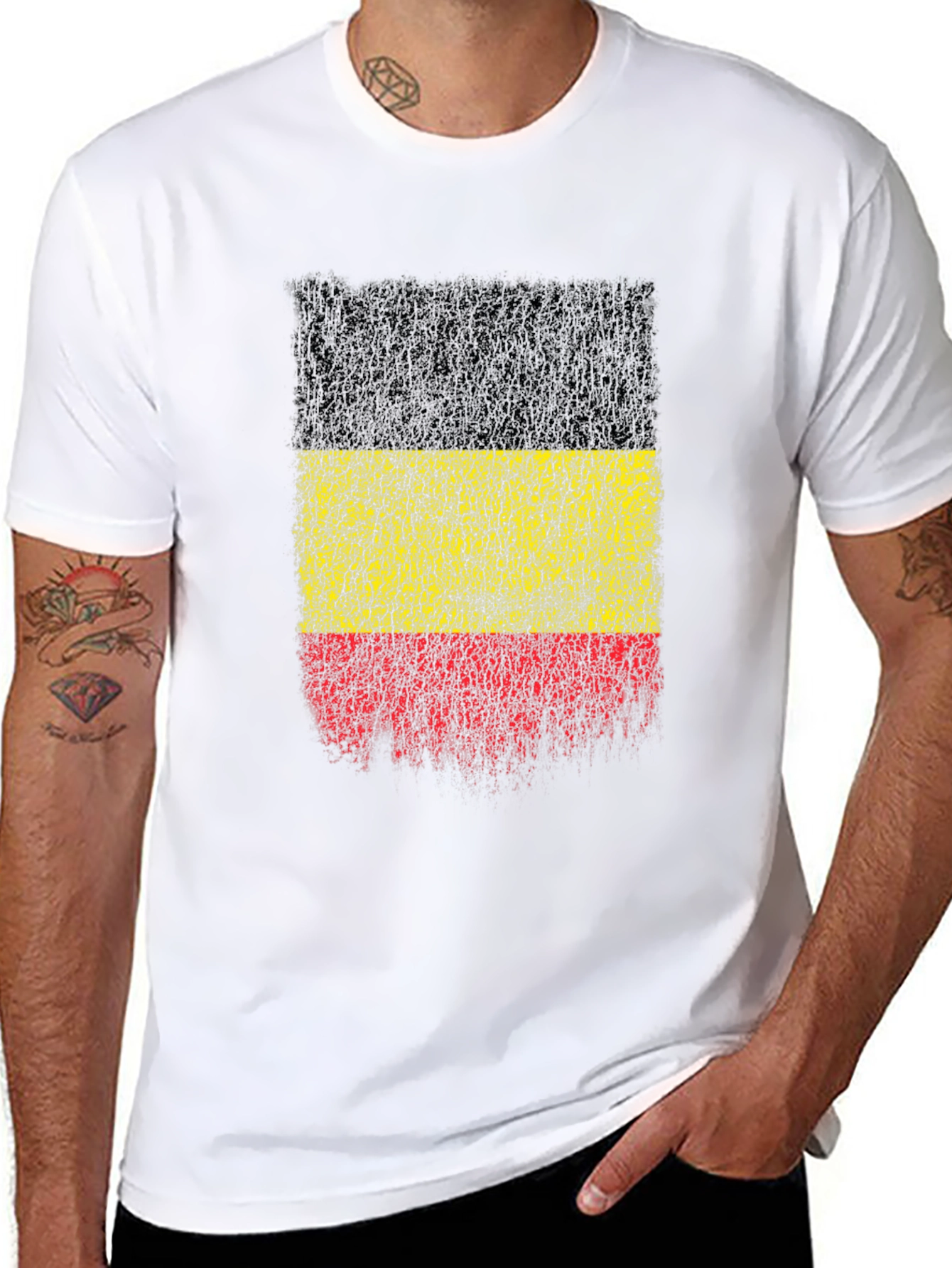 Belgium Flag Distressed Graphic T-Shirt