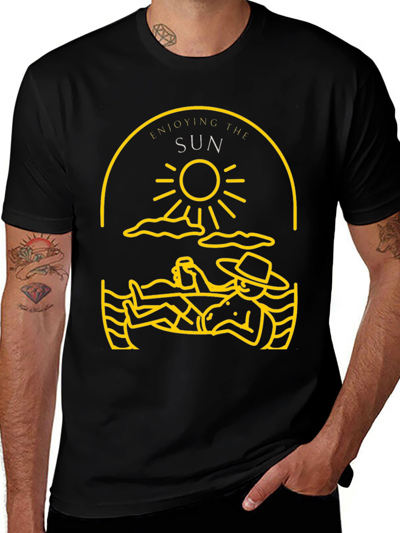 Enjoying the Sun Graphic Tee - Black