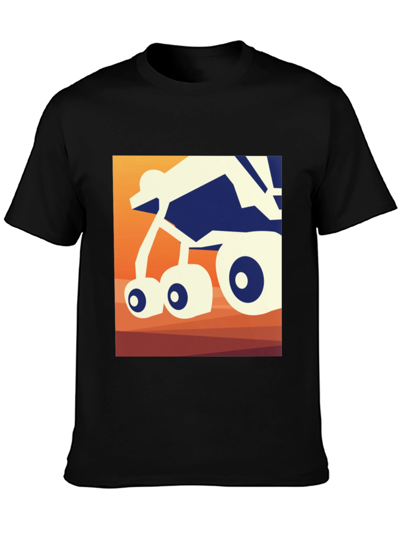 Abstract Rover Graphic Tee - Black Unisex T-Shirt