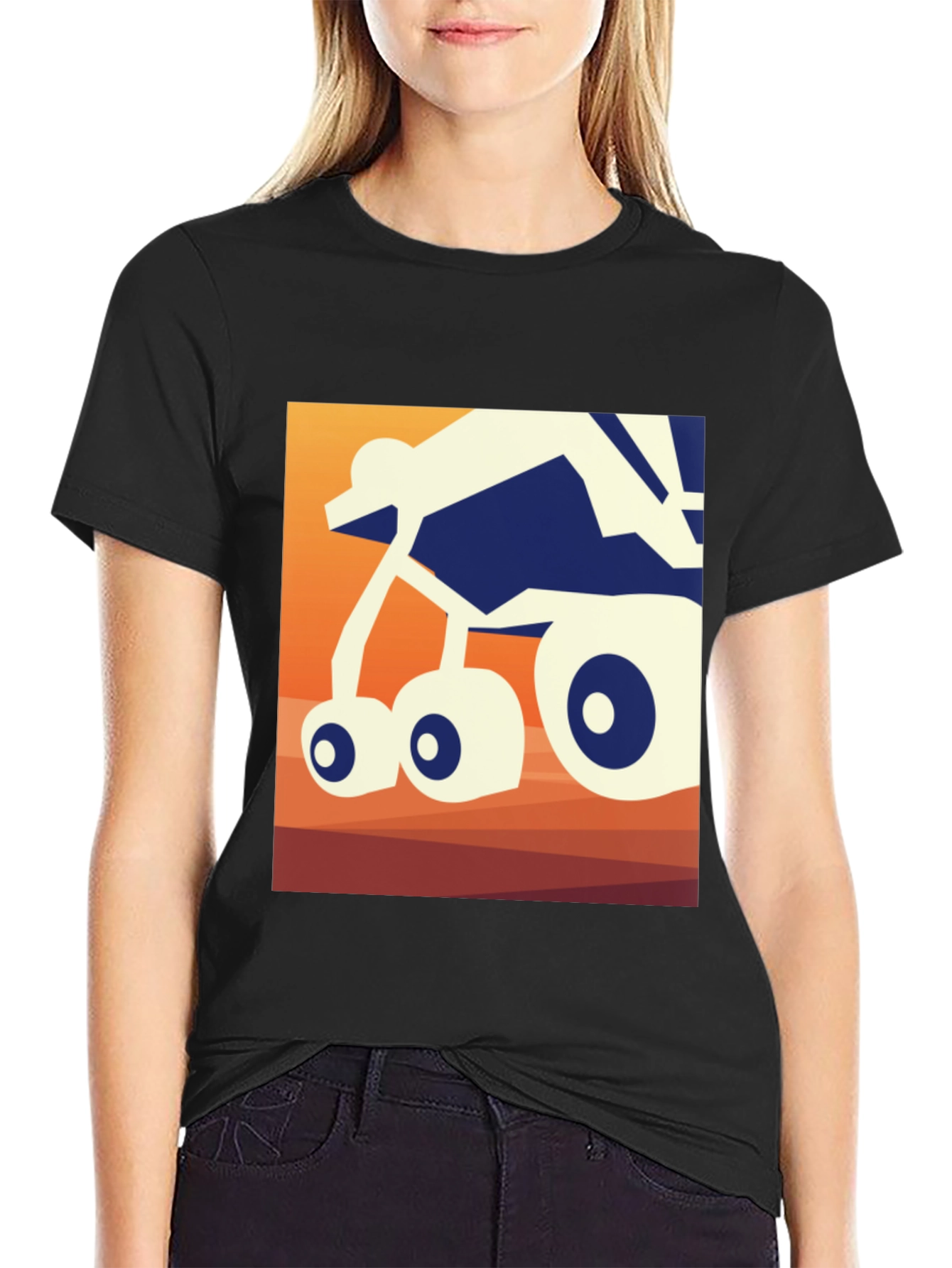 Abstract Rover Graphic Tee - Black Unisex T-Shirt