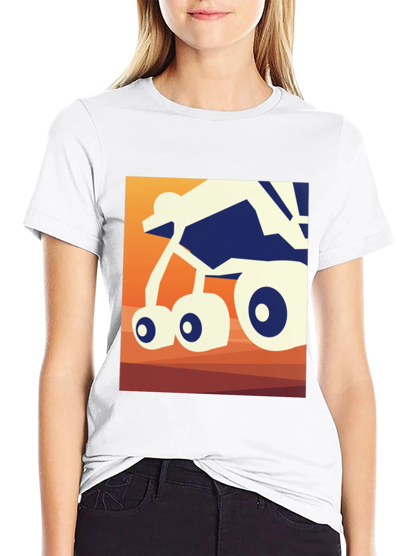 Abstract Rover Graphic Tee - Black Unisex T-Shirt