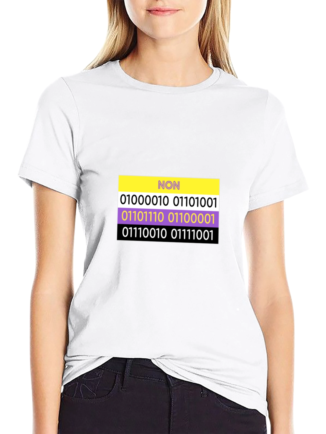 Non-Binary Pride Binary Code T-Shirt