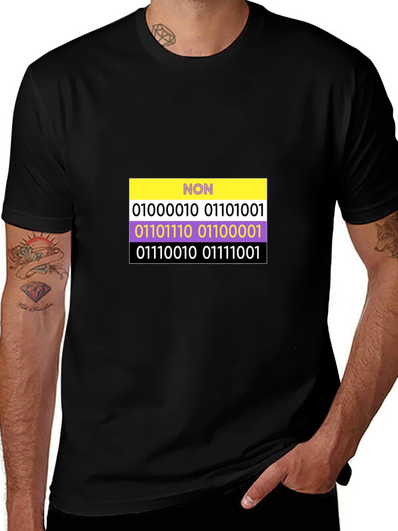 Non-Binary Pride Binary Code T-Shirt
