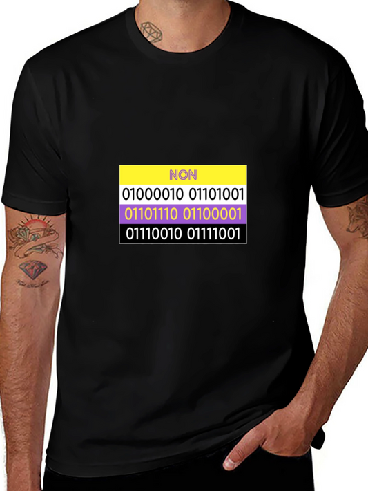 Non-Binary Pride Binary Code T-Shirt