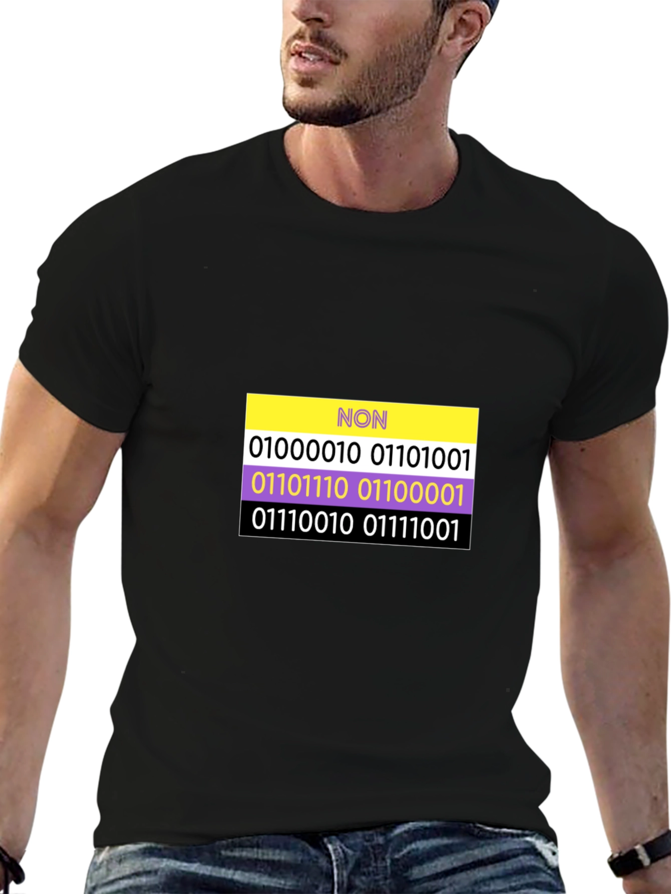 Non-Binary Pride Binary Code T-Shirt