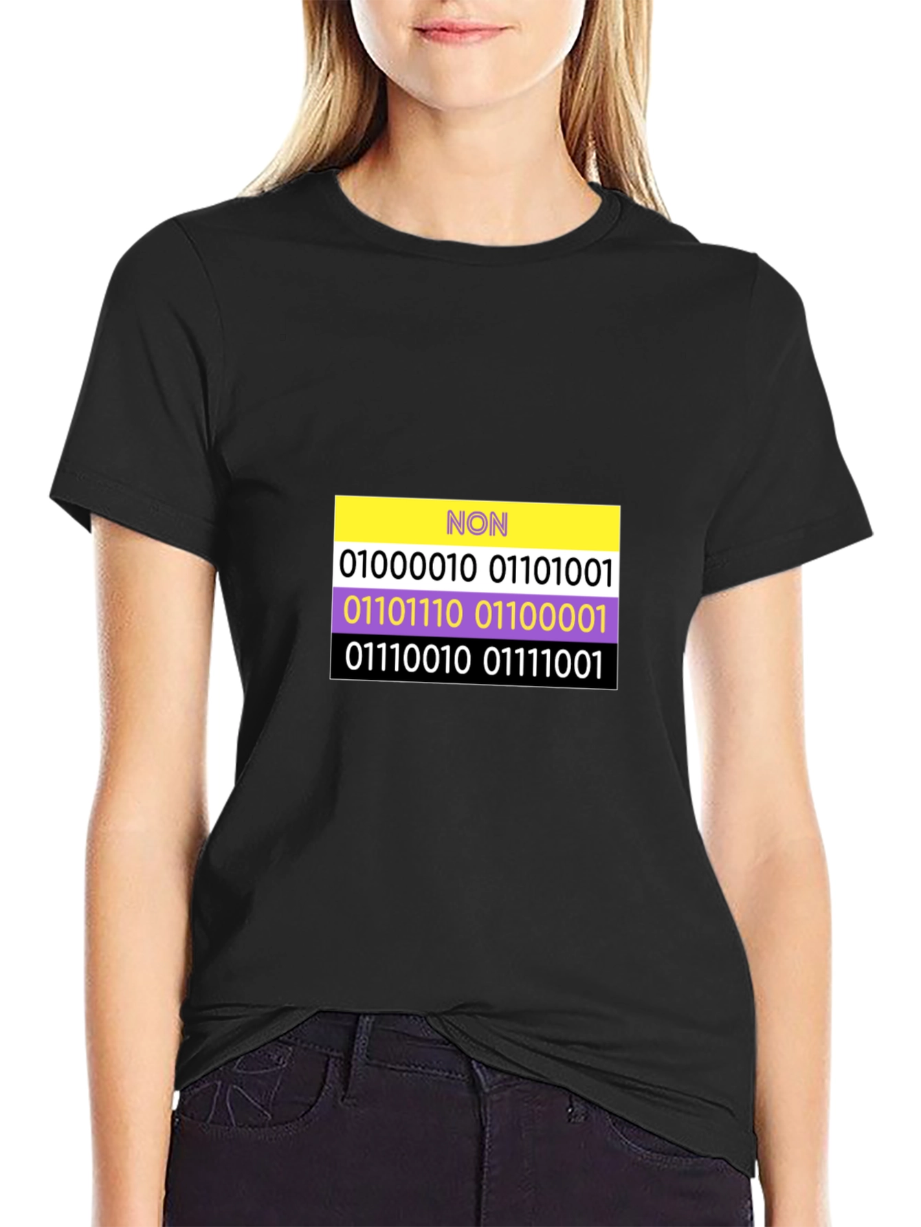 Non-Binary Pride Binary Code T-Shirt