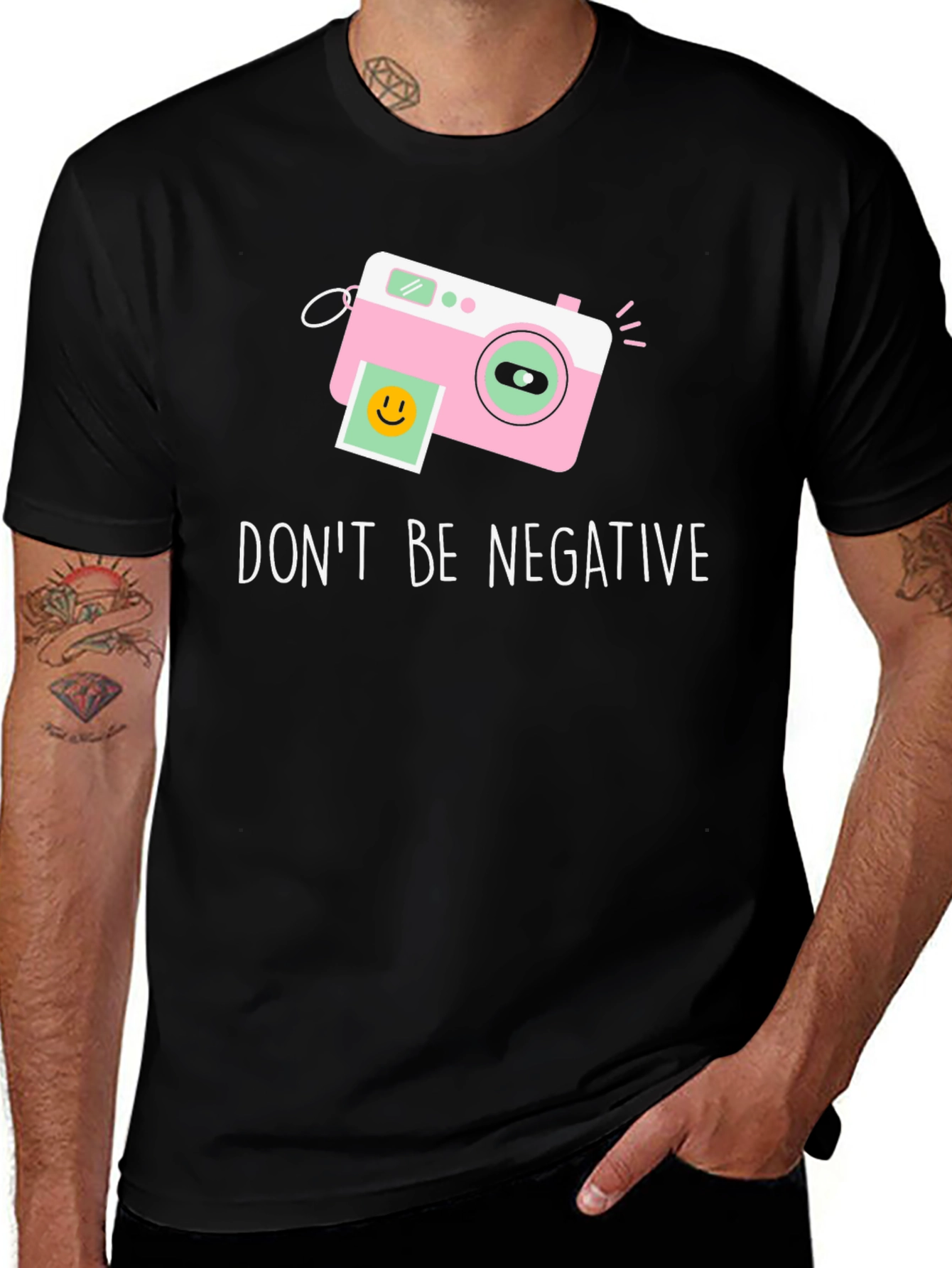 Dont Be Negative Camera Graphic Tee