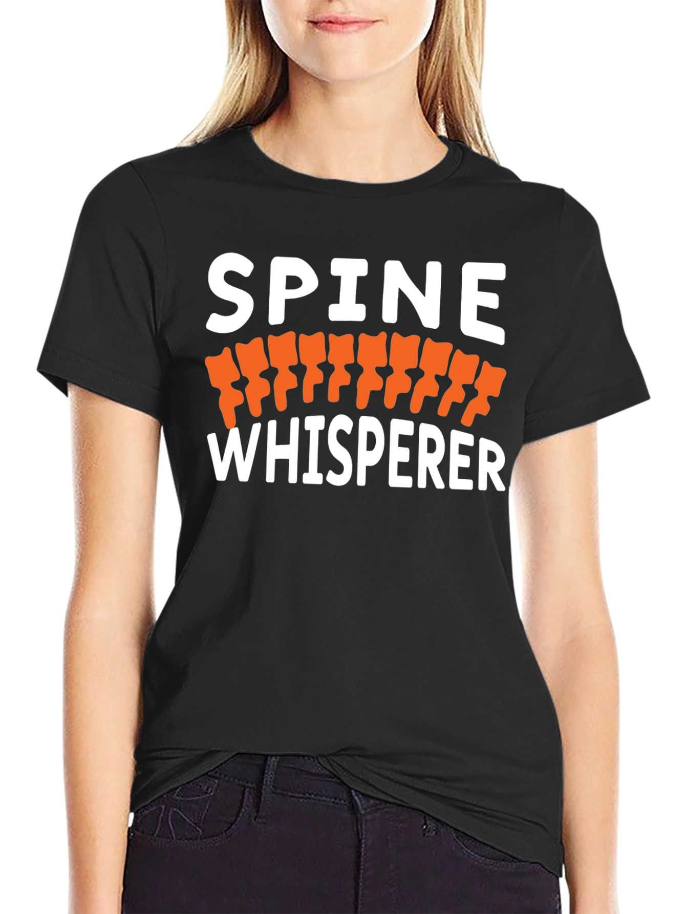 Spine Whisperer Black Graphic T-Shirt