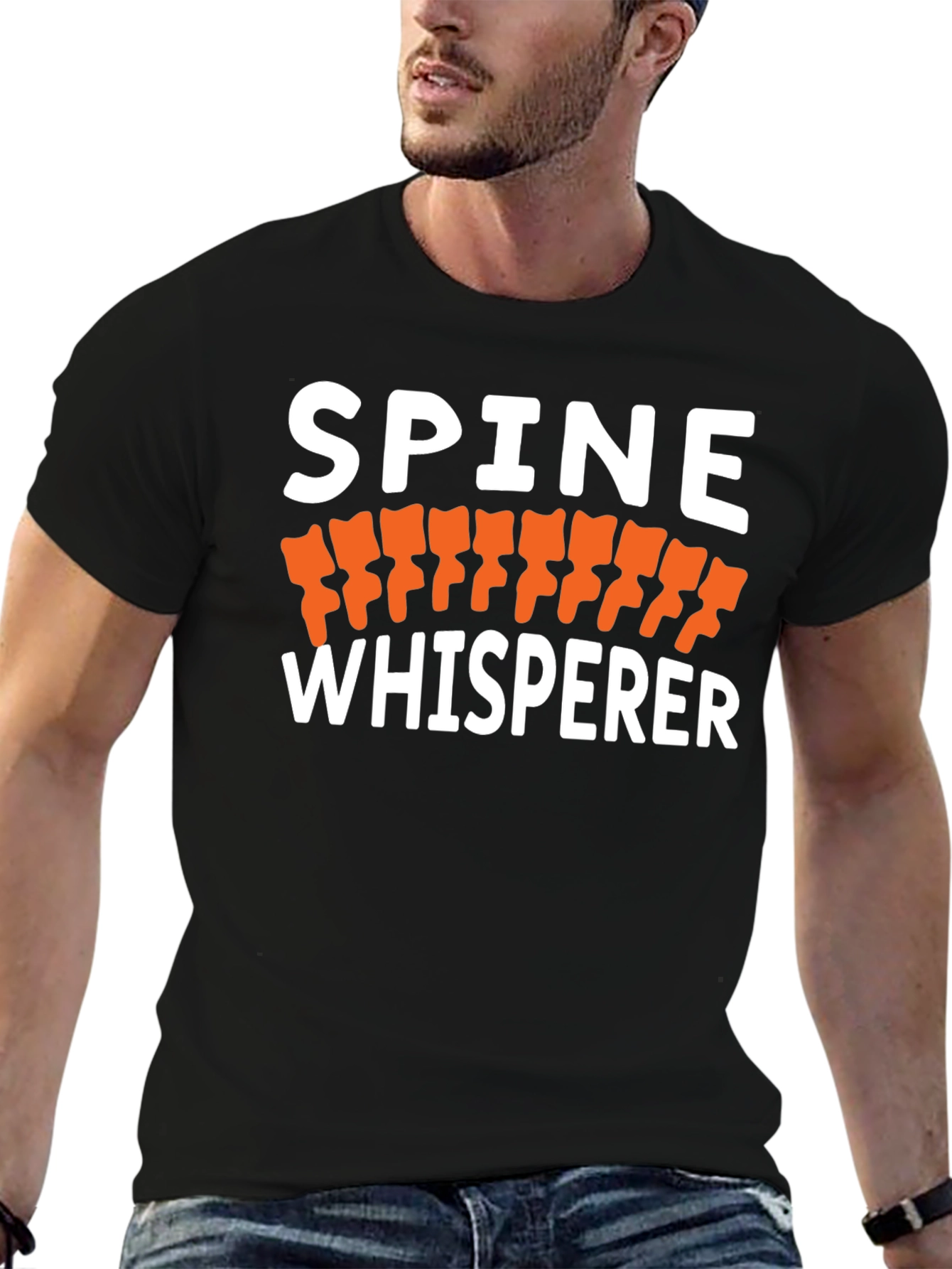 Spine Whisperer Black Graphic T-Shirt