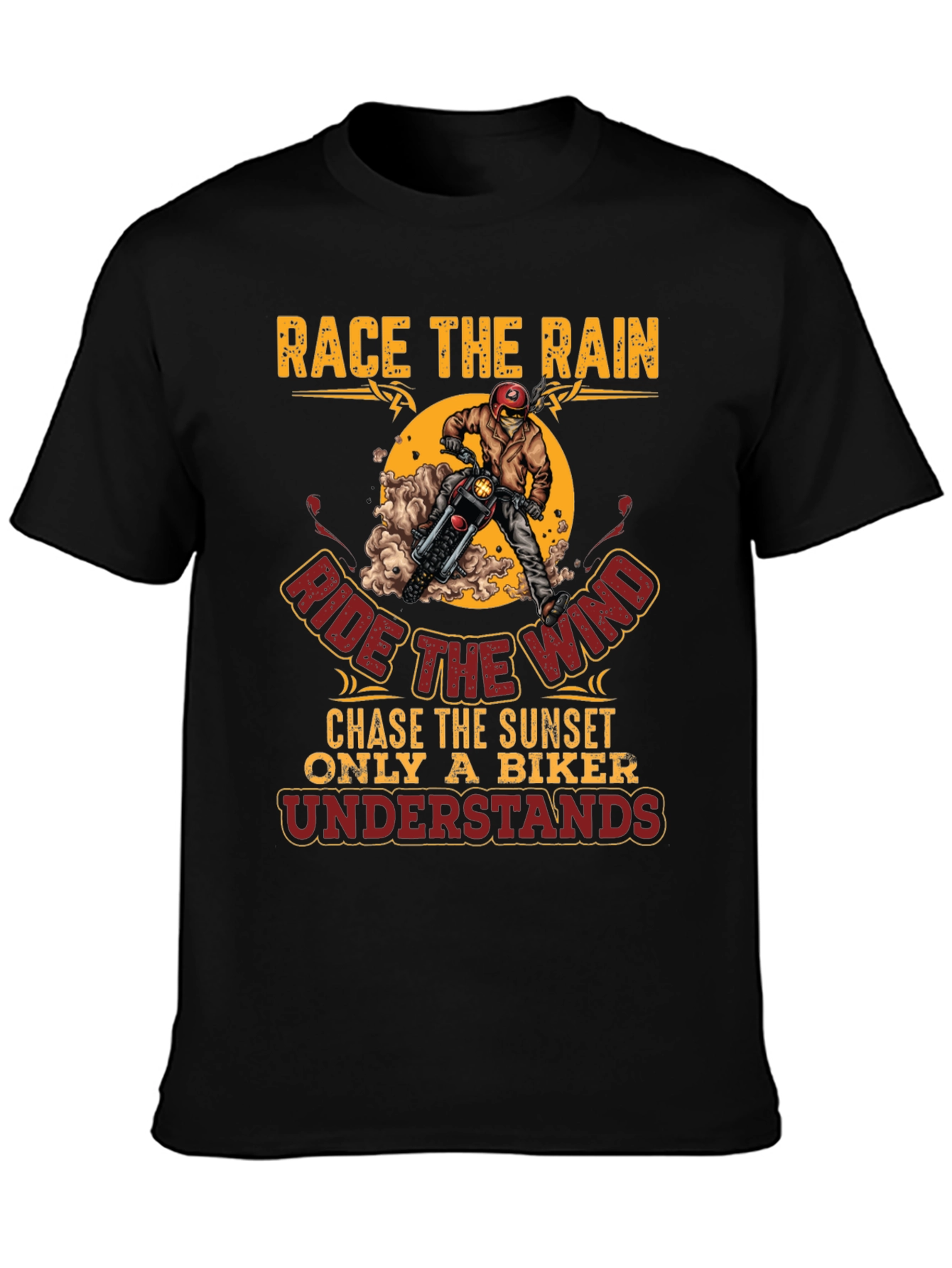 Race the Rain Biker T-Shirt - Ride the Wind