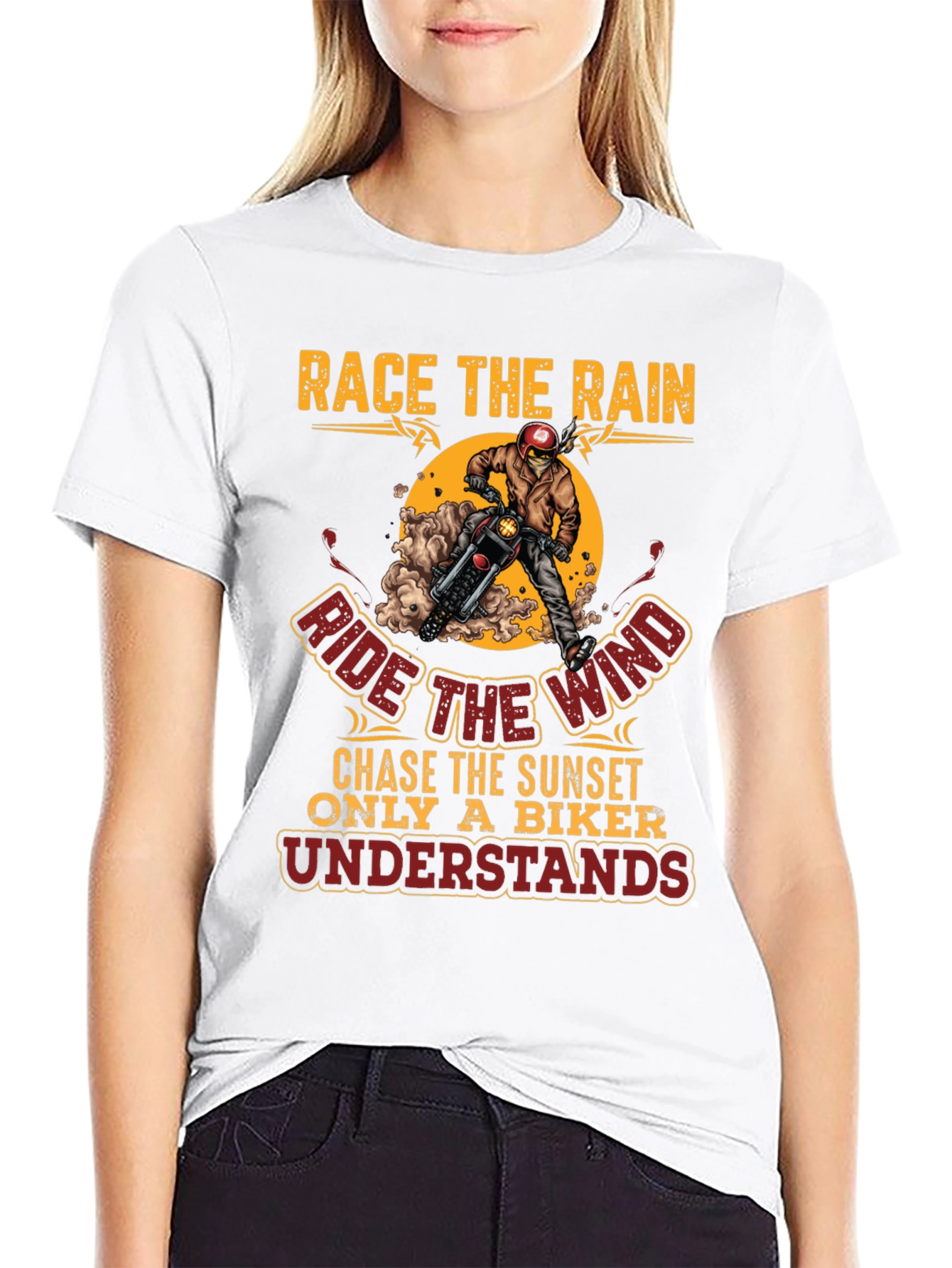 Race the Rain Biker T-Shirt - Ride the Wind