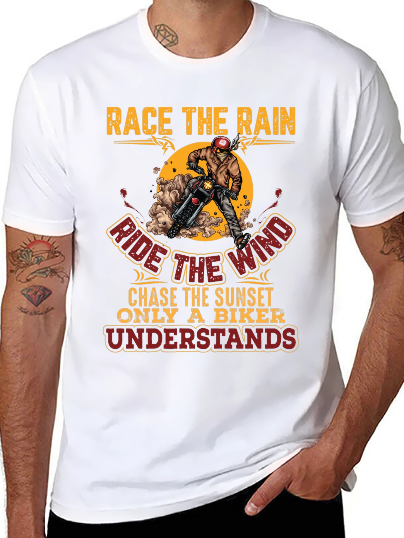 Race the Rain Biker T-Shirt - Ride the Wind