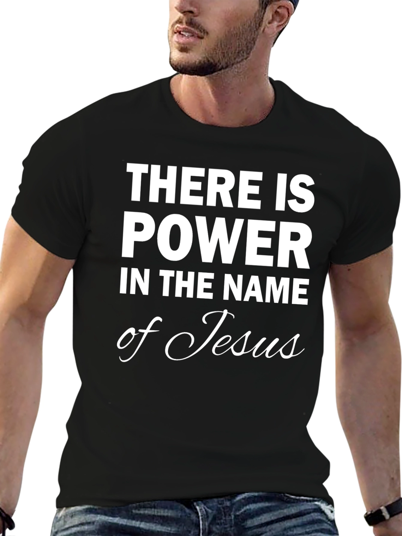 Power in Jesus Name Black T-Shirt
