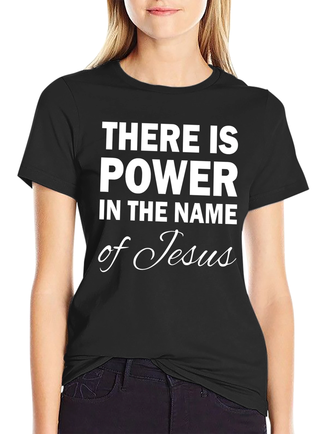 Power in Jesus Name Black T-Shirt