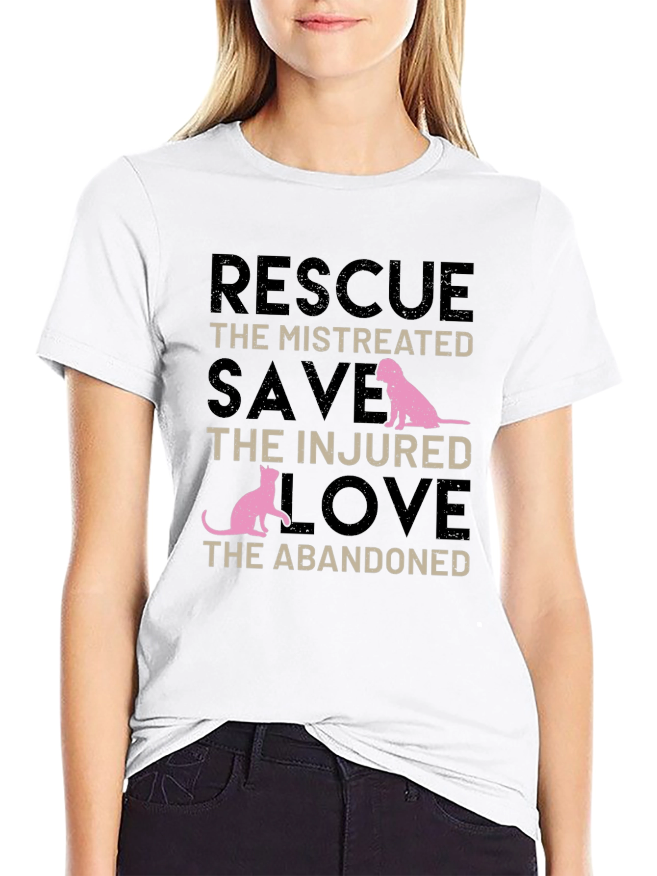 Rescue Pets Black Graphic Tee