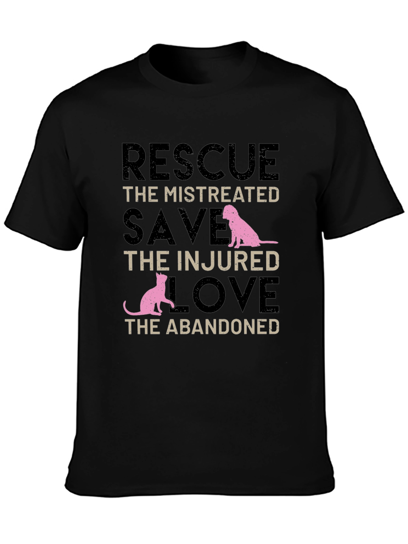 Rescue Pets Black Graphic Tee