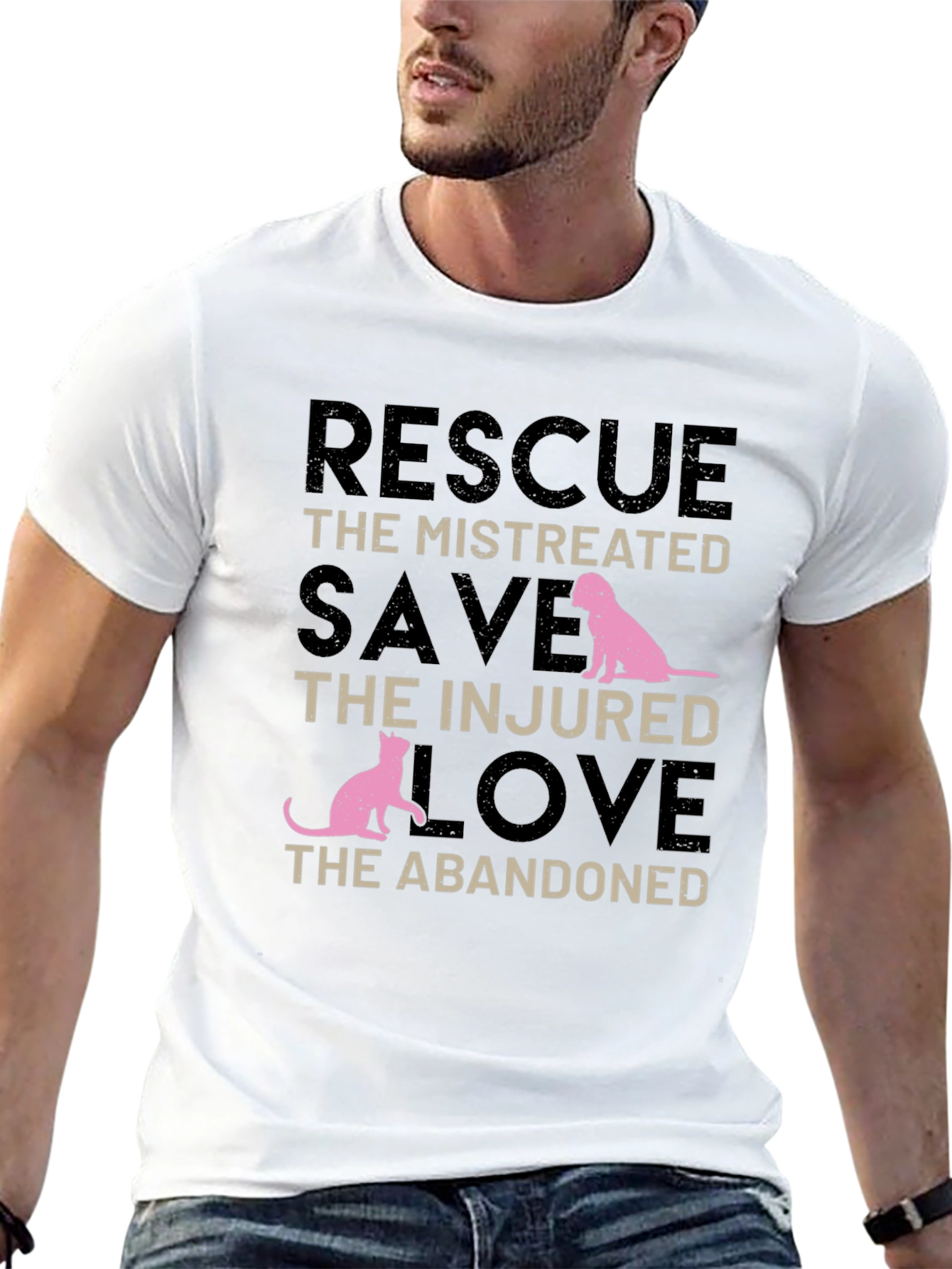 Rescue Pets Black Graphic Tee