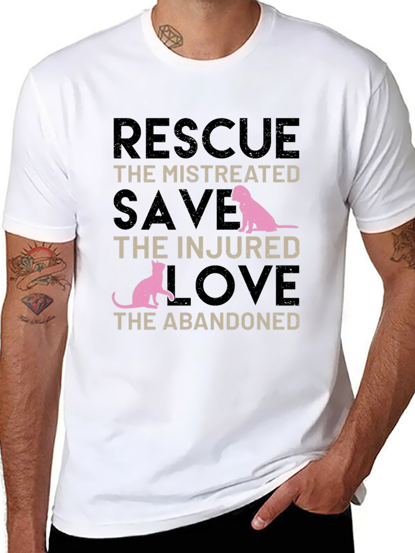 Rescue Pets Black Graphic Tee
